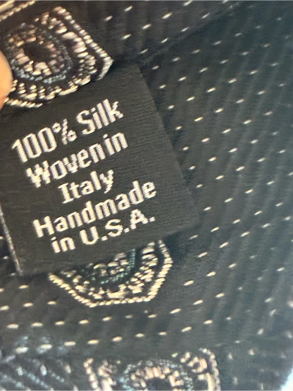 David Donahue Purple Geometric Silk Tie Black silver  3” Handmade USA